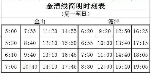 金漕线最新时刻表揭晓：详尽时刻信息同步更新